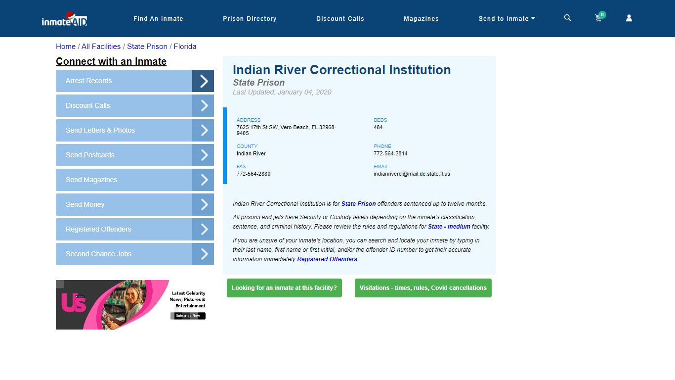 Indian River Correctional Institution & Inmate Search - Vero Beach, FL