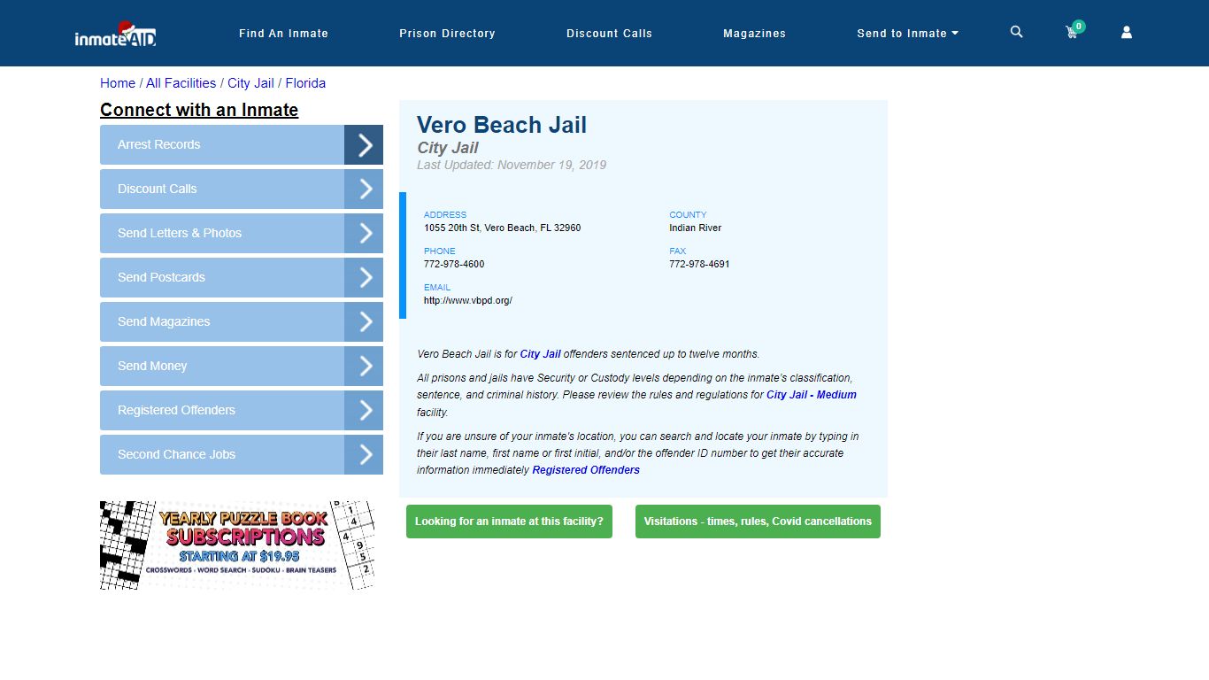 Vero Beach Jail | Inmate Locator